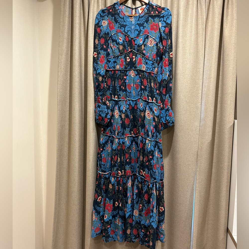❗️SOLD❗️Farm Rio Arabesque Floral Blue Maxi Dress - Picture 6 of 9